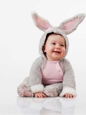 Pottery Barn Kids Plush Bunny Costume - Gray & Pink